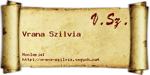 Vrana Szilvia névjegykártya