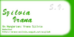 szilvia vrana business card